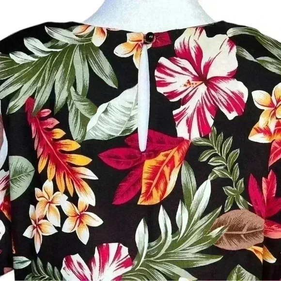 Vintage Jaclyn Sport Tropical Print Blouse Shirt 90s - Picture 6 of 8